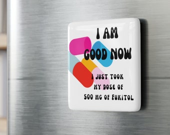 Fukitol Fridge Magnet Funny Porcelain Fridge Square Magnet