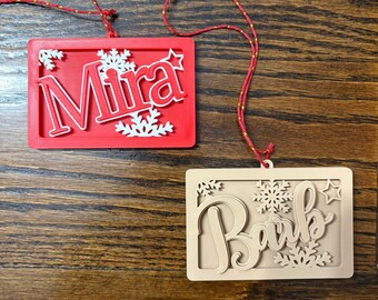 Personalized Christmas Ornament Gift Card Holder