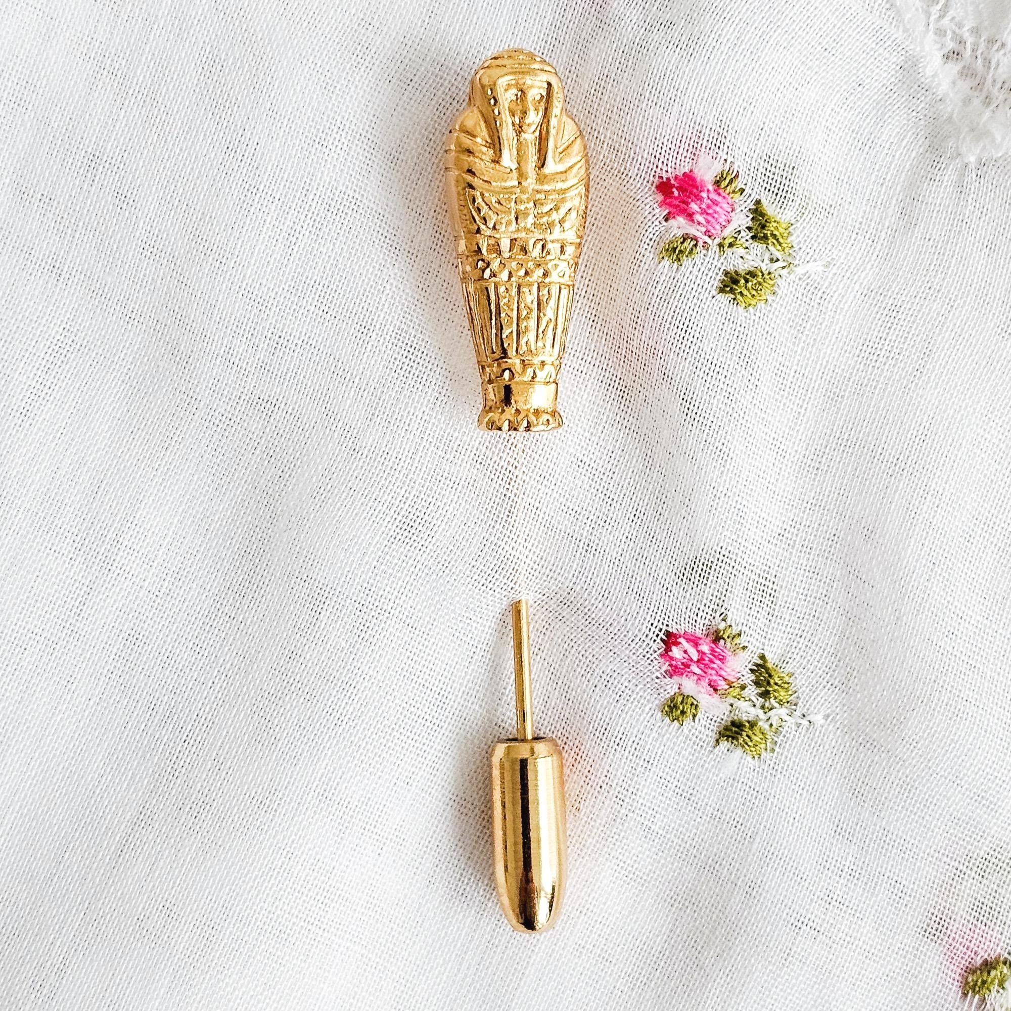 BEN-AMUN/ベンアムン】 PIN01 ブローチ Vintage BEN AMUN Silver Tone White Faux Onyx Modern Pin