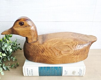 Vintage Solid Wood Primitive Duck Decoy Duck Decor