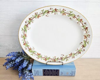 Crown Ducal Made In England 12 Inch Platter Thorn Vine Bramble Green and Brown