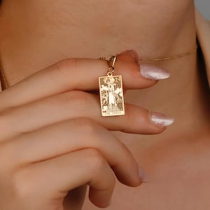 De toren tarotkaartketting, 14K gouden spirituele tarotketting, minimalistische astrologieketting, mystic Witchy-ketting, statementcadeau