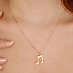 14K Gold Music Note Necklace for Her, Dainty Music Jewelry, Musical Charm Necklace, Musical Staff Necklace, Gift for Music Lover Woman