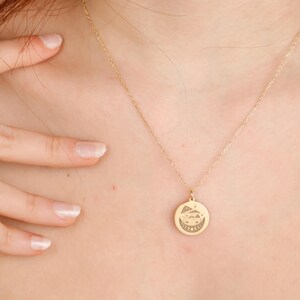 14K gouden paddestoelketting met maanstanden, mystieke natuursieraden, Cottagecore-ketting voor haar, hemelse paddestoelketting