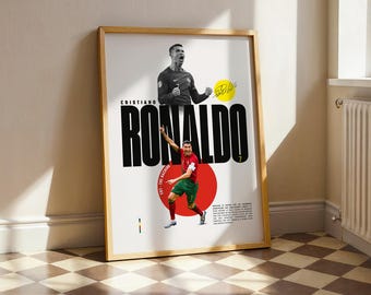 Cristiano Ronaldo-poster – modern grafisch ontwerp – voor voetbalfans downloaden – afdrukbaar cadeau