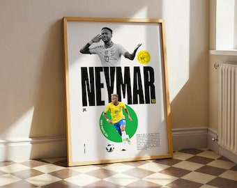 Neymar Jr. Poster – Modern Graphic Design - For Soccer Fan Download - Printable Gift
