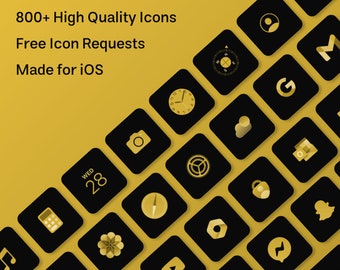 Lux (Gold & Black) Icon Pack  – Includes 800+ Icons and Free Custom App Icon Requests