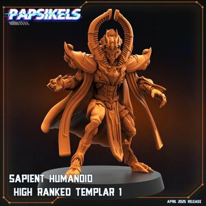 Sapient Humanoid Högrankad Templar 1 - Miniatyr Omålad Alien Futuristisk Modell Krigsspel SciFipapsikels miniatyrer militära skalor
