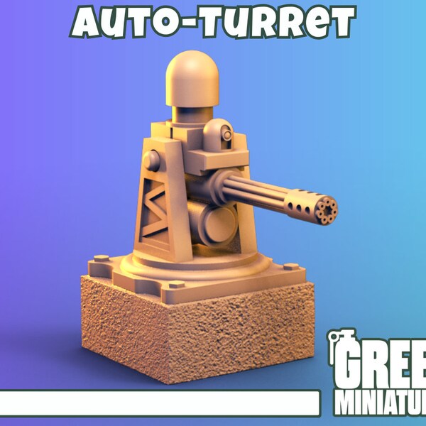 Auto-Turret - green miniatures Real Edge Cyberpunk models Shadowrun RPG Post-apo Infinity gaming battelsystem Gaslands 20mm 28mm 32mm