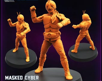 Masked Cyber Rider Classic v1 Hoogwaardige SciFi Miniatuurverzamelaar Tactische Hars Wargaming Tafelblad Strategie Diorama's