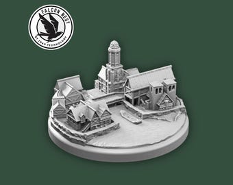 War Of The Ring Lake Town - lake town city settlement fantasy location expansion 3d print model resin board game
