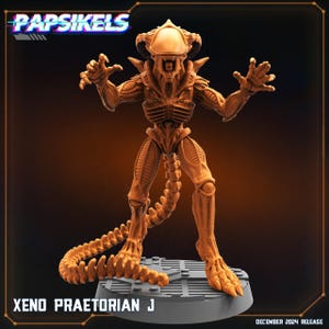 Xeno Praetorian J - Cyberpunk Battle Miniature for Tabletop Skirmishes and Dioramas High-Detail 3D Printed Resin Model for Wargaming