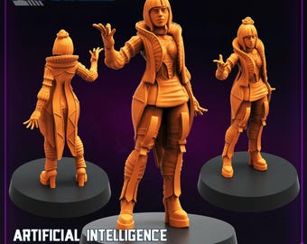 Artificial Intelligence Network Newsreader 3 Hoogwaardige SciFi Miniatuurverzamelaar Tactische Hars Tafelblad Wargaming Diorama's Strategie
