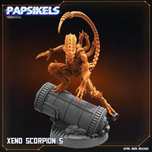 Xeno Scorpion #5 - Futuristiskt SciFi-krigsspel Miniatyrdiorama Alien Omålad papsikel miniatyrer militära vågar
