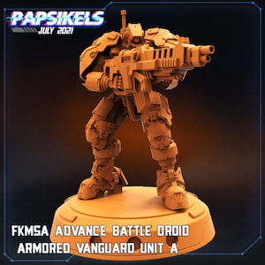 Fkmsa Advance Battle Droid Armored Vanguard - Tactische Sci-Fi Battle Miniature voor RPG&#39;s en Strategiespellen Precieze 3D-geprinte Resin Model