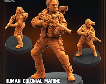 Menselijke koloniale marinier Kolonel Eula Hendricks 2 Hoge kwaliteit SciFi Miniatuur Tactische Hars Wargaming Verzamelaar Tafelblad Diorama's Strategie