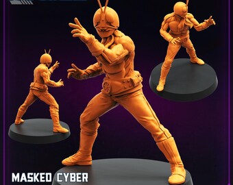 Masked Cyber Rider Classic v4 Hoogwaardige SciFi Miniatuurverzamelaar Tactische Hars Wargaming Tafelblad Strategie Diorama's
