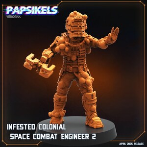 Infested Colonial Space Combat Engineer #2 - SciFi Omålad Diorama Krigsspel Miniatyr Alien Modell Papsikels Miniatyrer Militära Skalor