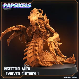 Insektoid Alien Evolved Slothien #1 - Modell Diorama SciFi Miniatyr Omålad Krigsspel Alienpapsikels miniatyrer militära vågar