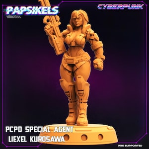 Pcpd Special Agent Liexel Kurosawa - Highly Detailed Cyberpunk Miniature for Collectors and Wargaming Enthusiasts: 3D Printed Resin Figure