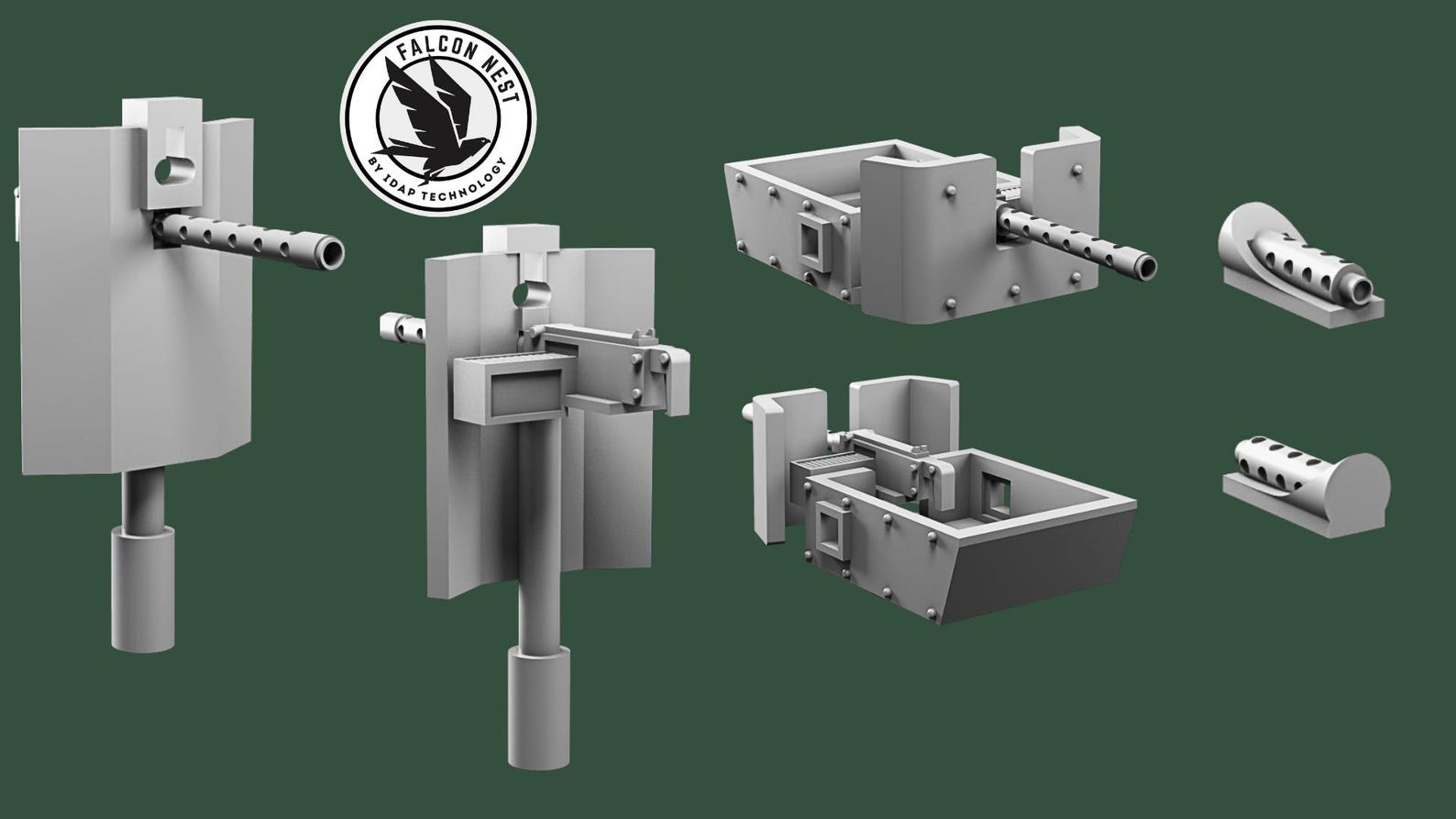 Turret Post Turret Set 1 - Green Miniatures Real Edge Cyberpunk Models Shadowrun ...