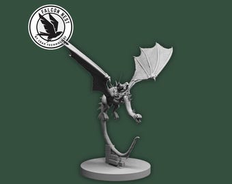 War Of The Ring Nazgul in Flight - dark servant flying beast evil rider creature 3d print model resin board game