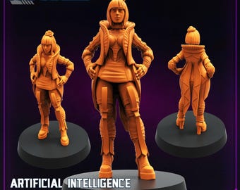 Artificial Intelligence Network Newsreader 2 Hoogwaardige SciFi Miniatuurverzamelaar Tactische Hars Tafelblad Wargaming Diorama's Strategie