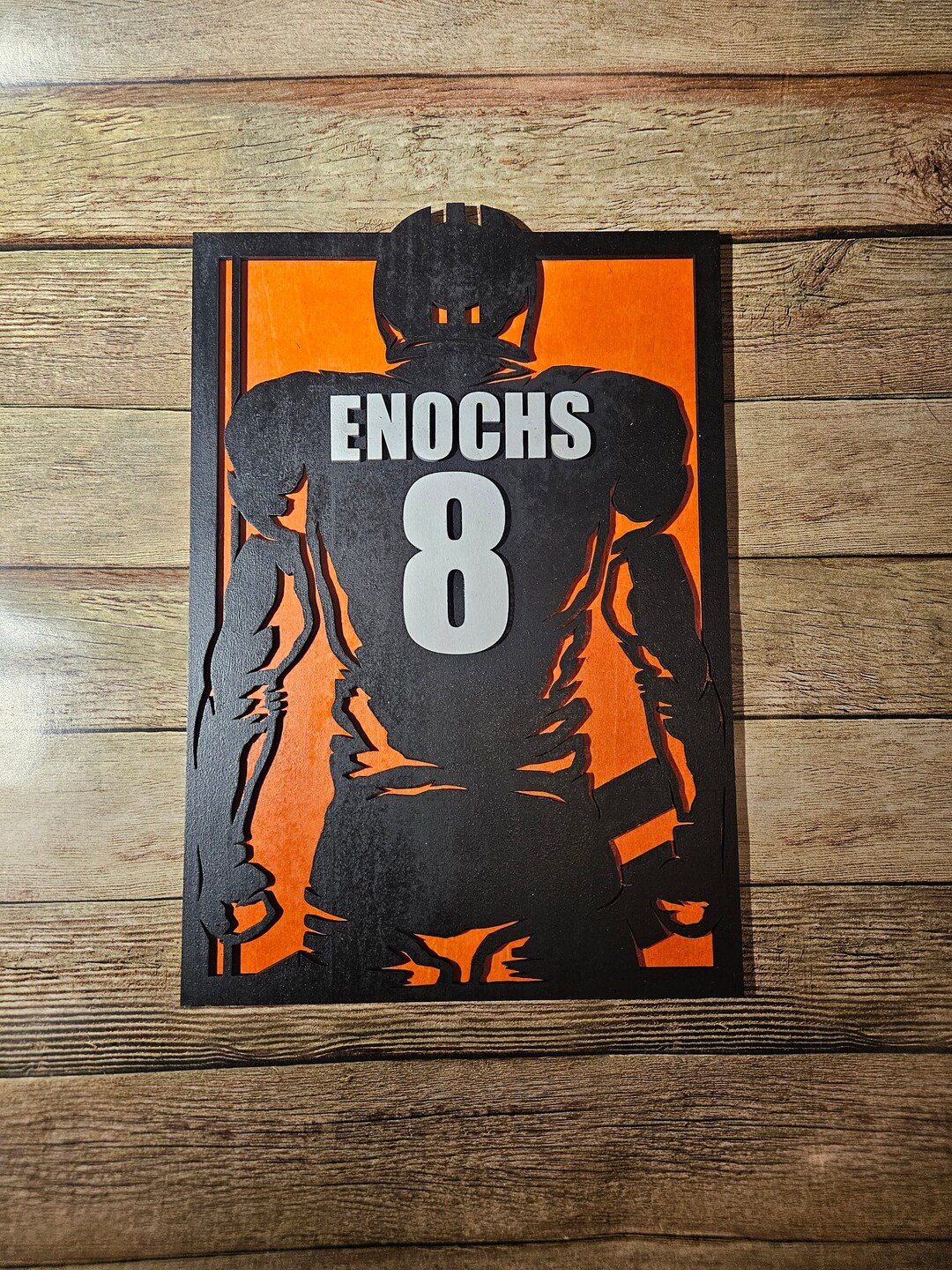 Custom Football Player Sign, Personalized Last Name Football Player