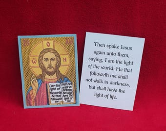 Christ Pantocrator Icon Prayer Card – Laminated Wallet Size