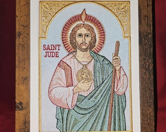 San Judas Tadeo – Patrono de las Causas Imposibles – Icono Bordado (Enmarcado 8×10)
