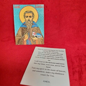 Saint Brendan Laminierte kyrillische Gebetskarte