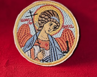 2.5 inch Guardian Angel Byzantine Orthodox Christian Embroidered Pocket Icon