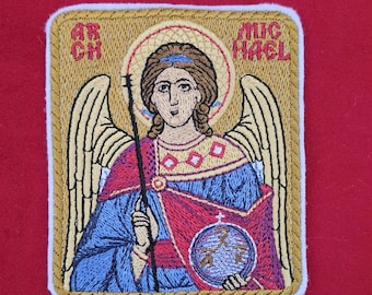 Archangel Michael Embroidered Icon, Orthodox Christian Patch (3.4x4)