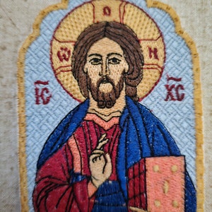 Jesus Christ Pantocrator Pocket Icon, Byzantine Orthodox Christian Icon 2.75×4.5