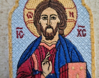 Jesus Christ Pantocrator Pocket Icon, Byzantine Orthodox Christian Icon 2.75×4.5