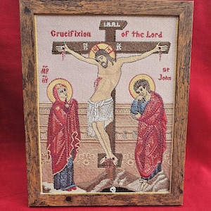 7x9 Orthodox Byzantine Icon of the Crucifixion