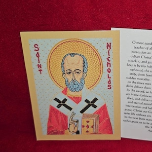 Immagine di preghiera ortodossa laminata di San Nicola