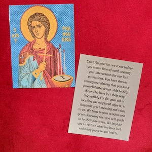 St. Phanourios Laminierte kyrillische Gebetskarte