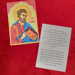 St. Mark der Evangelist Laminierte östliche Gebetskarte