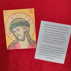Carte de prière orthodoxe plastifiée La Passion de Jésus-Christ