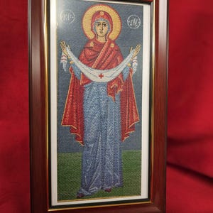 4x9.5 Protection of The Holy Theotokos Byzantine Orthodox Christian Icon