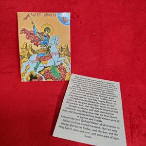 Carte de prière orthodoxe plastifiée Saint George