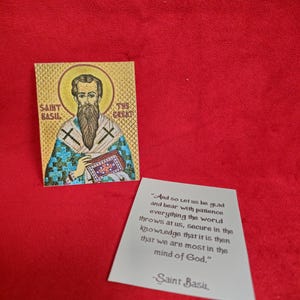 Basilius Laminierte kyrillische Gebetskarte