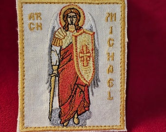 Handcrafted St. Michael Mini Pocket Icon or Patch 3x4 Inches