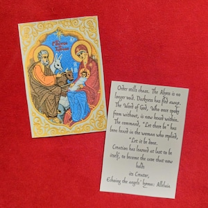 Carte de prière orthodoxe plastifiée pour la Nativité de Jésus-Christ