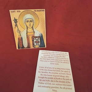 Saint Nina Laminierte kyrillische Gebetskarte