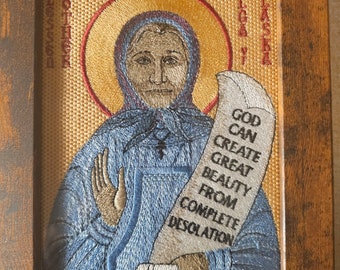 Blessed Olga of Alaska - 5x7 Embroidered Byzantine Orthodox Icon