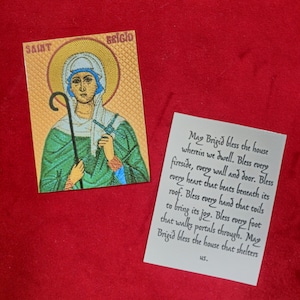 Saint Brigid Laminierte kyrillische Gebetskarte