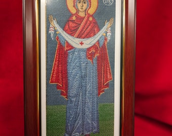 4x9.5 Protection of The Holy Theotokos Byzantine Orthodox Christian Icon