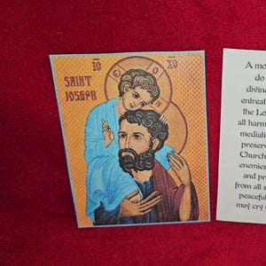 Heiliger Joseph Die Bethrothed Laminierte östliche Gebetskarte 2.75x3.5
